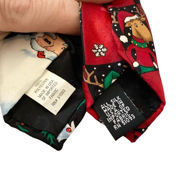 HALLMARK CHRISTMAS Neck Ties Santa Reindeer Festive Happy Holidays and Parties - Picture 4 of 10